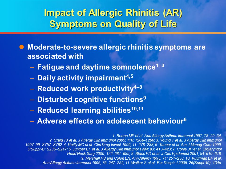 Quality of life in patients with persistent allergic rhinitis