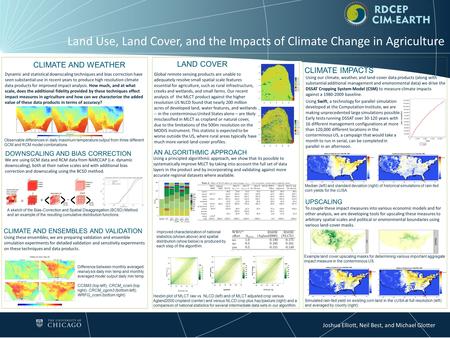 Land Use, Land Cover, and the Impacts of Climate Change in Agriculture Hexbin plot of MLCT raw vs. NLCD (left) and of MLCT adjusted crop versus Agland2000.