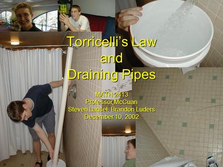 Torricelli’s Law and Draining Pipes