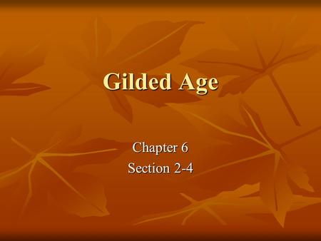 Gilded Age Chapter 6 Section 2-4.
