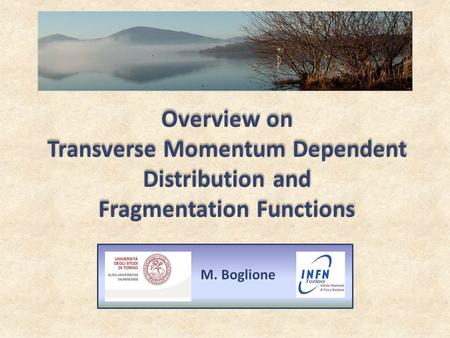 Overview on Transverse Momentum Dependent Distribution and Fragmentation Functions M. Boglione.