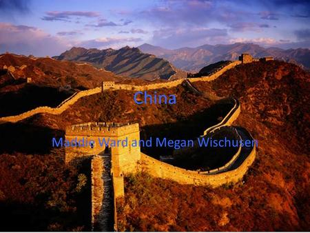 China Maddie Ward and Megan Wischusen. location China is located in East Asia and covers 9.6 million square kilometers. The Republic of China is the third.