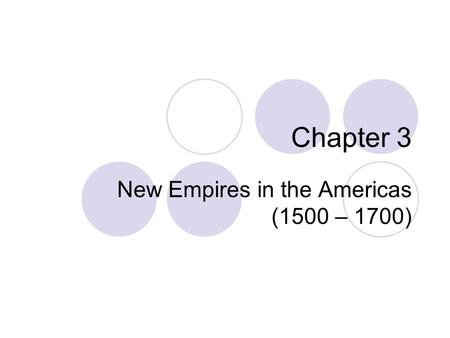 New Empires in the Americas (1500 – 1700)