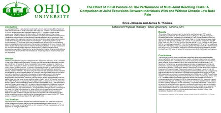 The Effect of Initial Posture on The Performance of Multi-Joint Reaching Tasks: A Comparison of Joint Excursions Between Individuals With and Without Chronic.
