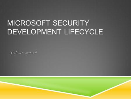 Microsoft Security Development Lifecycle
