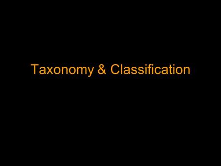 Taxonomy & Classification. The Problem It is currently estimated that there are between 10 and 30 million species on Earth (only 1 million have been named)