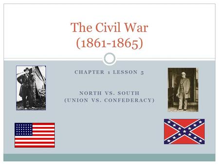 Chapter 1 Lesson 5 North vs. South (Union vs. confederacy)