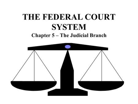 THE FEDERAL COURT SYSTEM Chapter 5 – The Judicial Branch