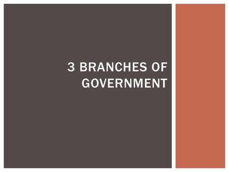 3 BRANCHES OF GOVERNMENT.  Take out your vocabulary for this section. DO NOW.