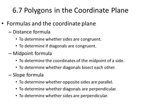 6.7 Polygons in the Coordinate Plane