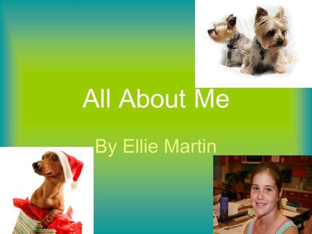 All About Me By Ellie Martin. Soccer, because your never standing there is always movment. Swimming, it will make your legs very strong.