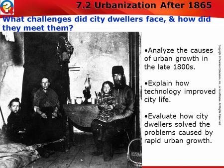 TEKS 8C: Calculate percent composition and empirical and molecular formulas. 7.2 Urbanization After 1865 What challenges did city dwellers face, & how.