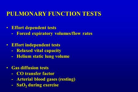 PULMONARY FUNCTION TESTS