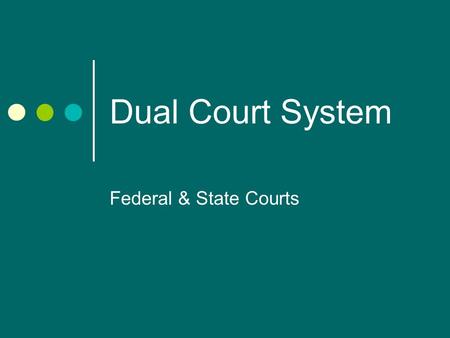 Dual Court System Federal & State Courts.