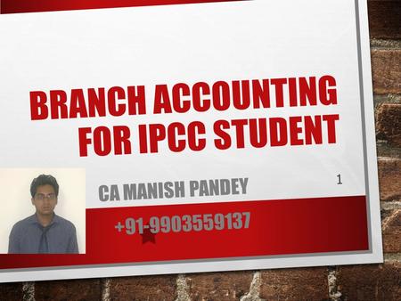 BRANCH ACCOUNTING FOR IPCC STUDENT