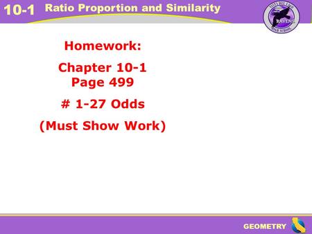 Homework: Chapter 10-1 Page 499 # 1-27 Odds (Must Show Work)