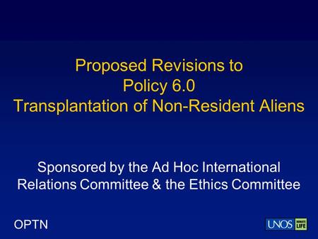 Proposed Revisions to Policy 6