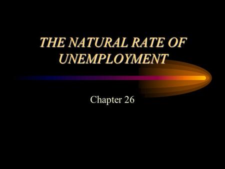 THE NATURAL RATE OF UNEMPLOYMENT Chapter 26. Measuring Unemployment Unemployment is measured by the Bureau of Labor Statistics (BLS).  It surveys 60,000.