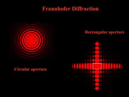 Circular aperture Rectangular aperture Fraunhofer Diffraction.