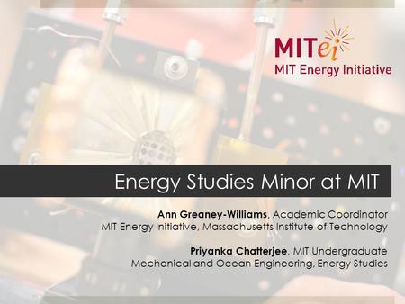 Energy Studies Minor at MIT