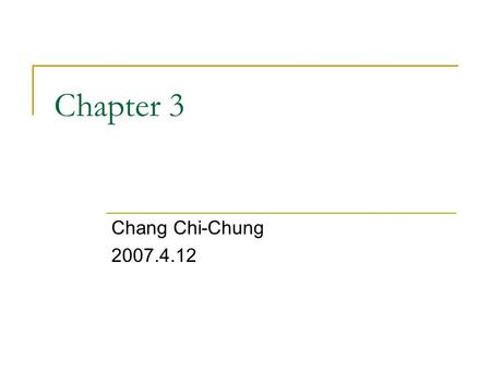 Chapter 3 Chang Chi-Chung 2007.4.12. The Role of the Lexical Analyzer Lexical Analyzer Parser Source Program Token Symbol Table getNextToken error.