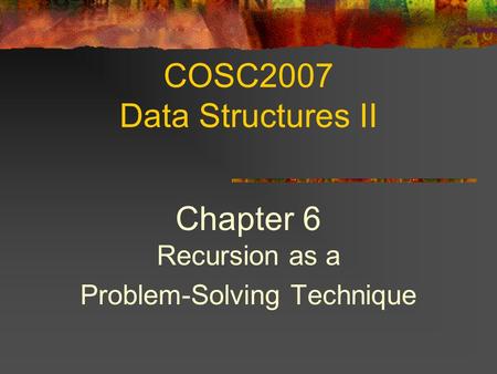 COSC2007 Data Structures II