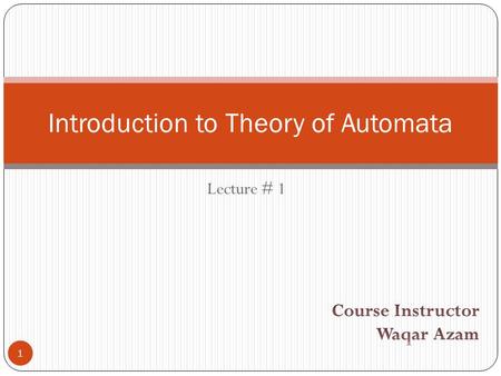 Introduction to Theory of Automata