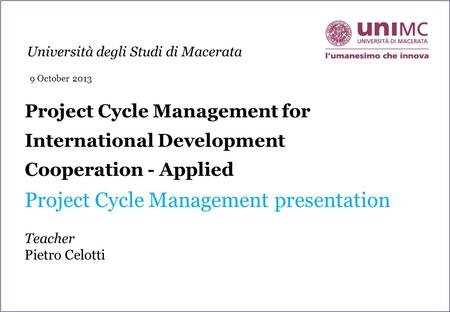 Project Cycle Management presentation