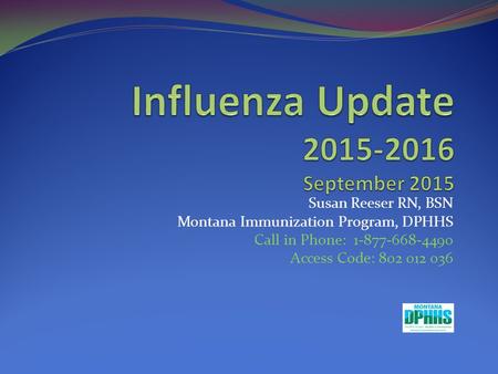 Influenza Update September 2015