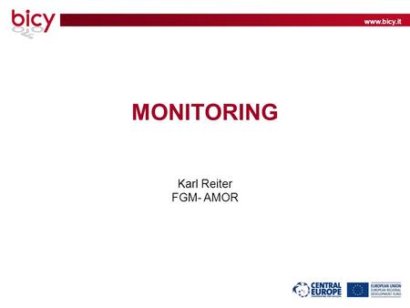 Www.bicy.it MONITORING Karl Reiter FGM- AMOR. www.bicy.it Why should we monitor? What do we want to know? What will we do with the data collected?