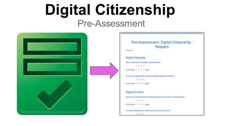Digital Citizenship Pre-Assessment. Digital Citizenship Respect.