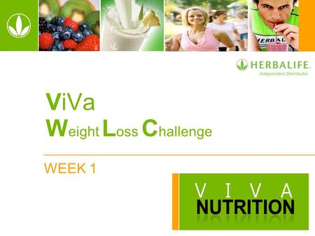 WEEK 1 ViVa W eight L oss C hallenge. 2 WELCOME! Week 1 Getting Started ViVa Weight Loss Challenge.