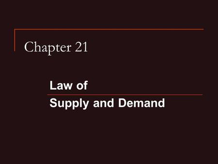 Chapter 21 Law of Supply and Demand. Demand Demand- The desire, willingness, and the ability to buy a product Demand Schedule- A table that lists the.