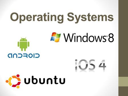 Operating Systems. Without an operating system your computer would be useless! A computer contains an Operating System on its Hard Drive. This is loaded.