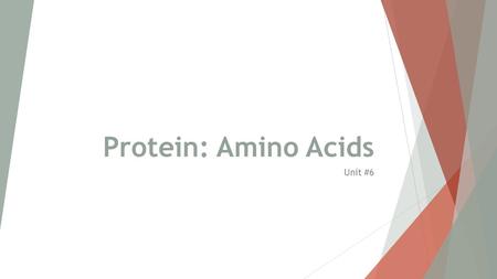 Protein: Amino Acids Unit #6. Learning Targets Proteins  Chemically speaking, proteins are more complex than carbohydrates or lipids, being made of.