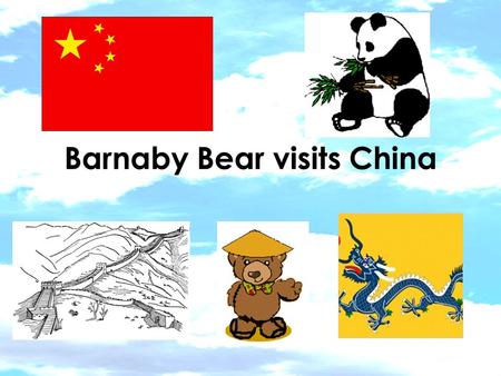 Barnaby Bear visits China. I found a map of China on the computer It is in Asia.