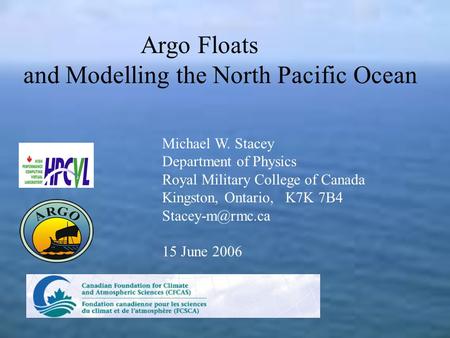 and Modelling the North Pacific Ocean