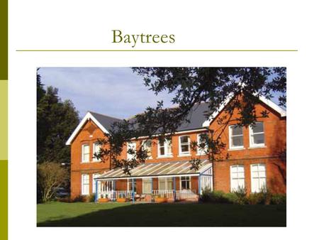 Baytrees. Who are we and what do we do?  Highly experienced team  Offer medically assisted detoxification from Alcohol and Drugs  In patient /