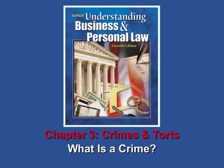 3Chapter SECTION OPENER / CLOSER: INSERT BOOK COVER ART What Is a Crime? Chapter 3: Crimes & Torts.