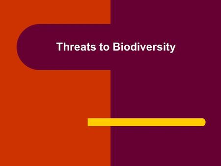 Threats to Biodiversity. If human actions lead to the destruction of ecosystems, such as wetlands or rainforests, biodiversity on Earth could decrease.
