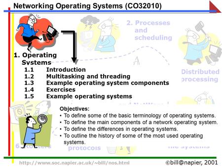 2001  Networking Operating Systems (CO32010) 1. Operating Systems 2. Processes and scheduling 3.