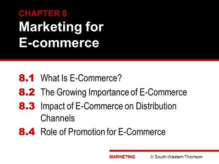 CHAPTER 8 Marketing for E-commerce