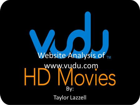 Website Analysis of www.vudu.com By: Taylor Lazzell.