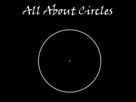 All About Circles Circles are everywhere! OP is the radius of the circle.