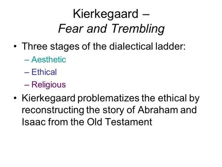 Kierkegaard – Fear and Trembling
