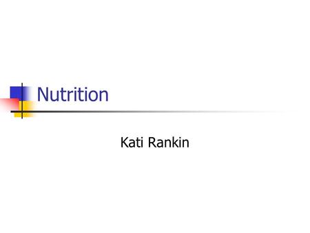 Nutrition Kati Rankin. Food Guide Pyramid The link below takes you to an interactive Food guide pyramid that teaches you about each of the different food.