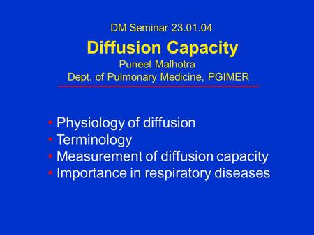 DM Seminar Diffusion Capacity Puneet Malhotra Dept