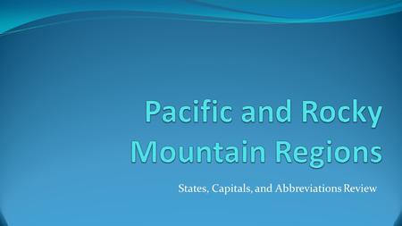 States, Capitals, and Abbreviations Review. Nevada.