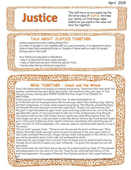 TALK ABOUT JUSTICE TOGETHER READ TOGETHER – Jonah and the Whale Some folk always seem to be arguing or moaning and groaning. Sometimes they moan about.