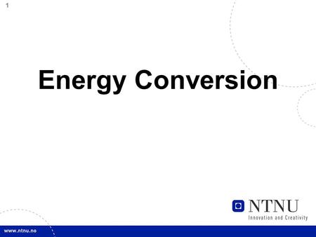 1 Energy Conversion. 2 Specific energy The specific energy of a hydro power plant is the quantity of potential and kinetic energy which 1 kilogram of.